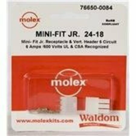 MOLEX Headers & Wire Housings Minifit Jr Conn Kit V Hdr Recept 6Ckt 766500084